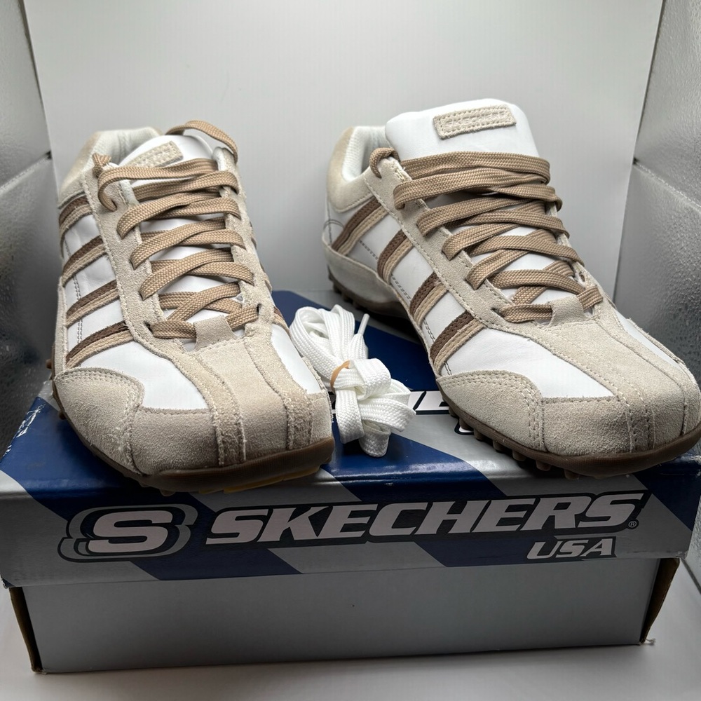 Skechers Men's White and Brown Sneakers